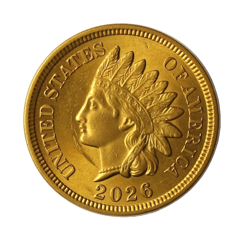 CoinAiLyzer gold Indian Head coin emblem